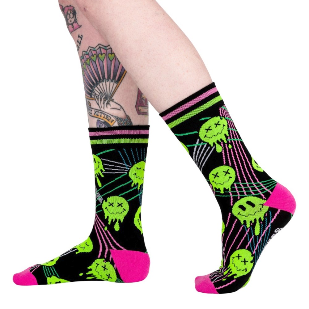 Footclothes - Laser BassFace Melt Supreme - UV Reactive Chaussettes - Multicolore